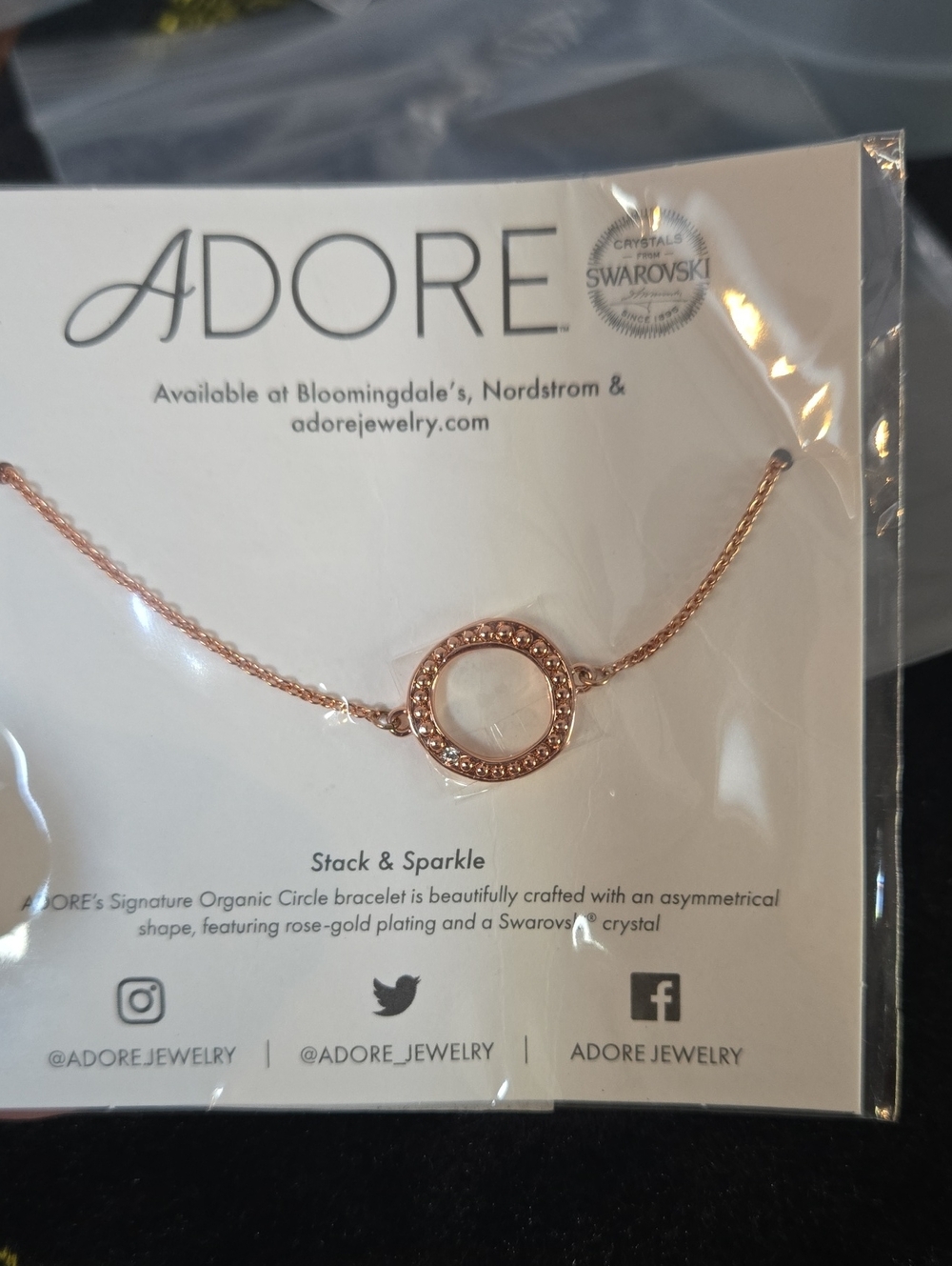 Adore Rose Gold Textured Circle Necklace